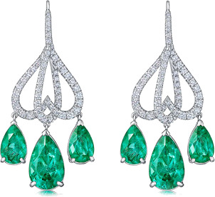 Pendientes Kwiat de esmeraldas y diamantes