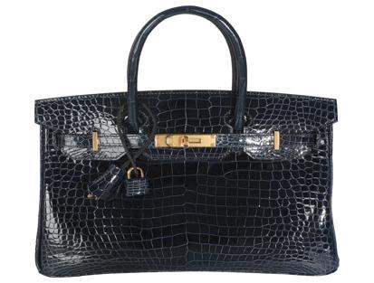 Hermes Birkin 30 Blue Crocodile Porosus with Gold Hardware