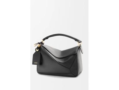 Loewe Featherlight Puzzle black leather crossbody shoulder bag