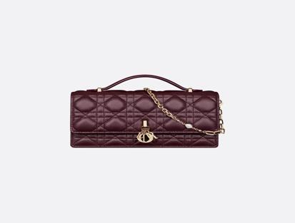 My Dior Piel Cannage ciruela leather mini bag