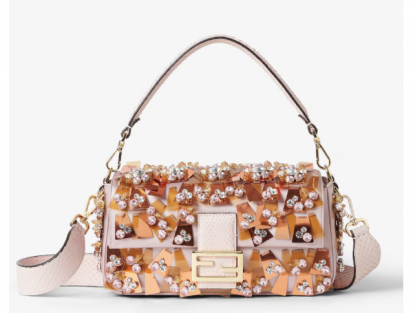 Fendi Baguette Iconic Medium Satin Pink Bag Design