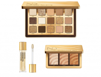 Natasha Denona Golden Eyeshadow Palette Golden Highlighter Trio Golden Glimmer Gloss