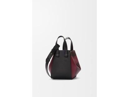 Loewe Hammock Compact Black Burgundy Leather Shoulder Bag