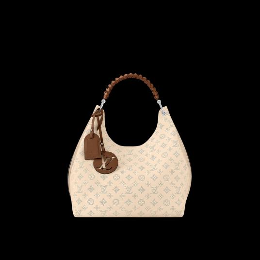 Louis Vuitton Carmel Hobo Bag in Mahina Leather Perforated Monogram