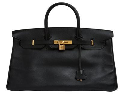 Hermes 1999 Sac Reteint Noir Birkin 35
