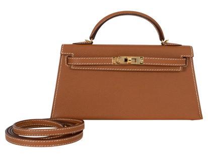 Hermes Mini Kelly 20 Sellier Gold Handbag Veau Epsom