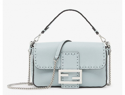 Fendi Baguette Mini Light Blue Calfskin Shoulder Bag