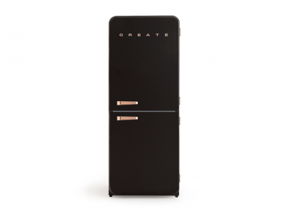 CREATE FRIDGE RETRO COMBI Black 200 cm tall refrigerator