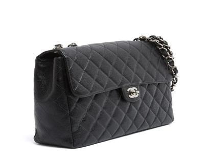 Chanel Grand Sac Classique Timeless Black Leather Handbag 2005 Authentic