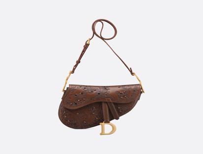 Dior Soft Saddle Medium Brown Calfskin Leather Bag
