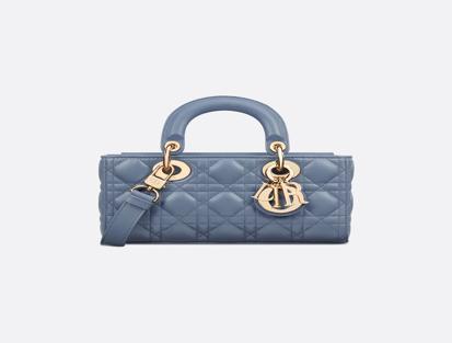 Dior Lady D-Joy Small Blue Lambskin Cannage Bag