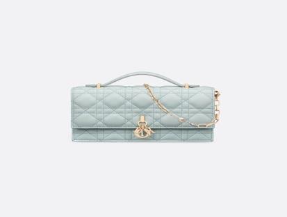 My Dior Piel Cannage Blue Leather Mini Bag