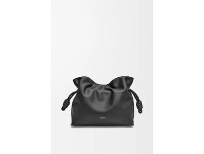 Loewe Flamenco Clutch Medium Black Soft Leather Handbag
