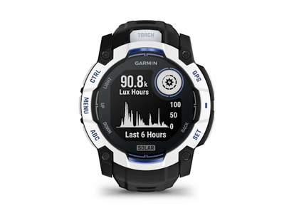 Garmin Instinct 3 Solar GPS 50 mm Whitestone, black/Bolt Blue band