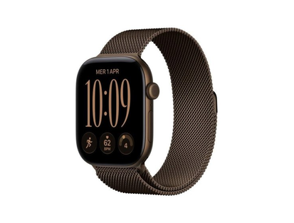 Apple Watch Series 12·46 mm·GPS + Cellular·bronz alüminyum·bronz Milanese Loop·M/L