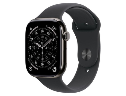 Apple Watch Series 11 GPS + Cellular 46mm titanyum arduvaz / kayış Sport siyah M/L