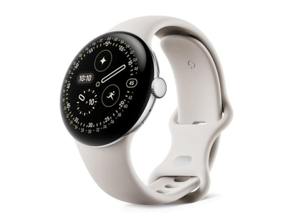 Google Pixel Watch 4 · 41 mm · LTE/GPS/NFC · AMOLED · Silver aluminium · Beige band · S/L