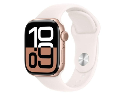 Apple Watch Series 10 · 42 mm · GPS + Cellular · Rose gold aluminium · Blush pink Sport Band · M/L