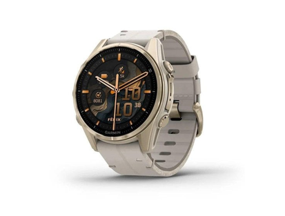 Garmin fēnix 8 AMOLED Sapphire·43 mm·Bluetooth/GPS·altın·gri kayış·tek beden
