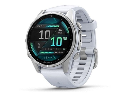 Garmin fēnix 8 AMOLED·43 mm·gümüş·beyaz silikon kayış·M