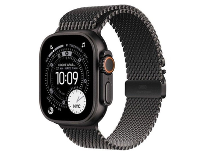 Apple Watch Ultra 3 GPS + Cellular 49mm siyah titanyum / Milanese Loop siyah titanyum büyük