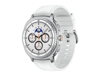 Samsung Galaxy Watch8 Classic·46 mm·LTE/GPS·beyaz paslanmaz çelik·uluslararası sürüm