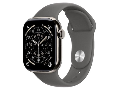 Apple Watch Series 11 GPS + Cellular 42 mm doğal titanyum, taş grisi Sport M/L