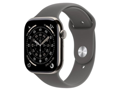 Apple Watch Series 11 GPS + Cellular 46 mm doğal titanyum, taş grisi Sport S/M