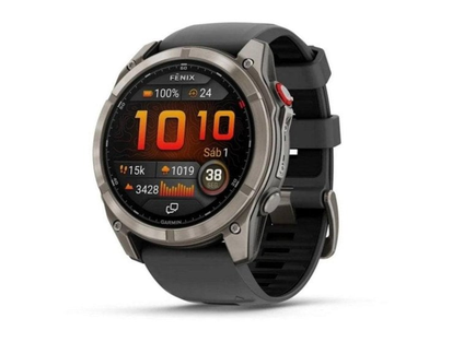 Garmin fēnix 8 Pro LTE/NTN Satellite 51mm AMOLED titanyum / kayış silikon siyah/gri