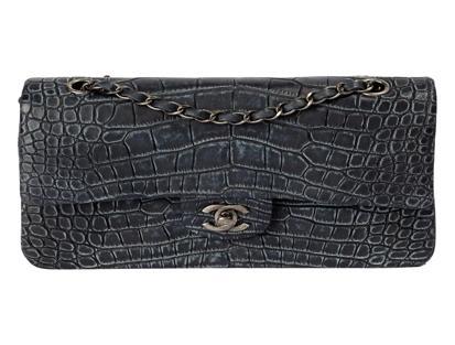 Chanel Navy Blue Double Flap Bag with Chain Strap