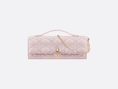 My Dior Cannage Pink Leather Mini Bag with Front Flap