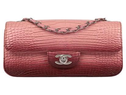 Chanel Mini Caiman Flap Bag Pink and Red Ombre