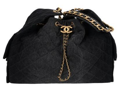 Chanel 25s denim black shoulder bag luxury accessory