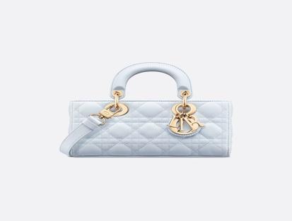 Dior Lady D-Joy Leather Cannage Blue Small Handbag