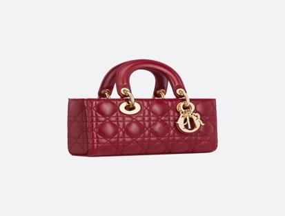 Dior Lady D Joy Leather Cannage Cherry Red