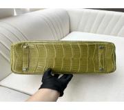 Hermes Birkin 35 Verde cocodrilo with Palladium Hardware