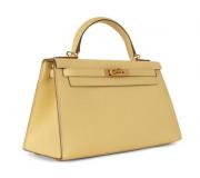 Hermes Kelly 28 Sellier Bag in Yellow Leather