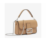Fendi Baguette Mini Selleria capuchino Leather Handbag capuchino