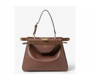 Fendi Peekaboo Soft Medium Marron Designer Handbag Iconic Italian Craftsmanship