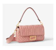Fendi Baguette Pink Leather Bag Iconic Medium Size