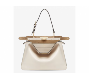 Fendi Peekaboo Soft Medium White Designer Handbag