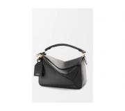 Loewe Featherlight Puzzle black leather crossbody shoulder bag