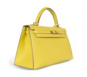 Hermes Kelly 25 Sellier Yellow Leather Bag Authentic