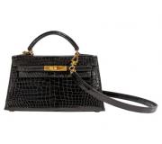 Hermes Vintage Mini Kelly 20 Sellier Black handbag