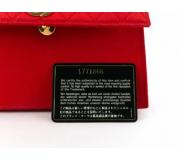 Chanel Night 1991 Red Satin Evening Bag with Gold CC Clasp