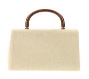 Chanel Kelly Flap Bag Vintage Beige Linen Canvas