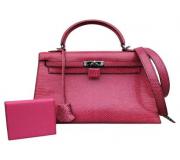 Authentic Hermes Kelly 25 Sellier Lizard Pink Bag