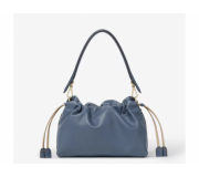 Fendi Mamma Baguette Medium napa azul designer handbag