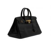Hermes 1999 Sac Reteint Noir Birkin 35