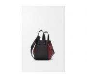 Loewe Hammock Compact Black Burgundy Leather Shoulder Bag